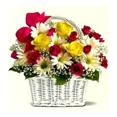 Basket Of Mixed Seasonal Flowers